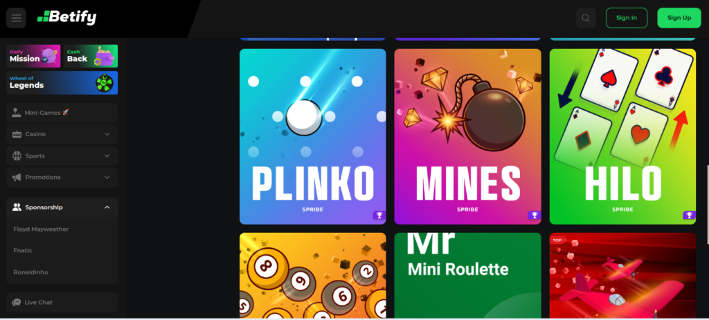 Betify Promo Code Casino game